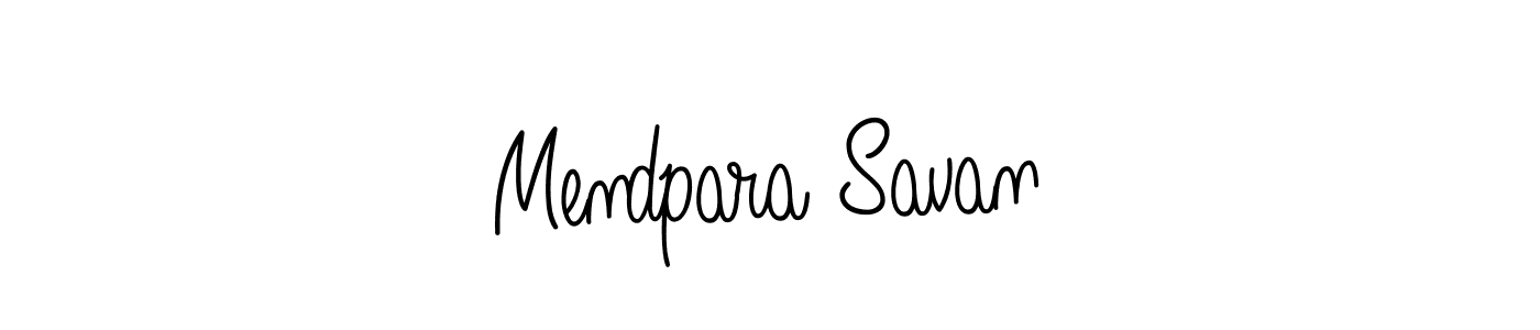 Mendpara Savan stylish signature style. Best Handwritten Sign (Angelique-Rose-font-FFP) for my name. Handwritten Signature Collection Ideas for my name Mendpara Savan. Mendpara Savan signature style 5 images and pictures png