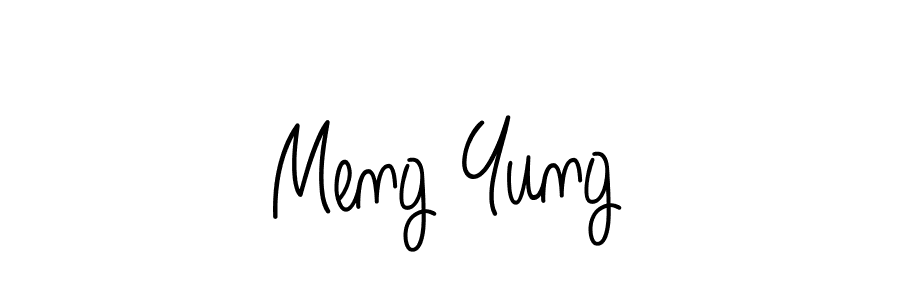 Meng Yung stylish signature style. Best Handwritten Sign (Angelique-Rose-font-FFP) for my name. Handwritten Signature Collection Ideas for my name Meng Yung. Meng Yung signature style 5 images and pictures png