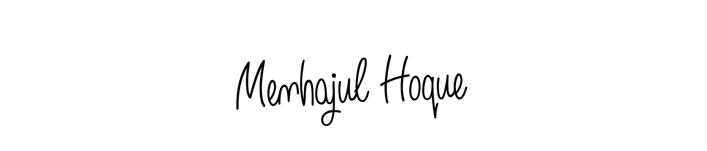 You should practise on your own different ways (Angelique-Rose-font-FFP) to write your name (Menhajul Hoque) in signature. don't let someone else do it for you. Menhajul Hoque signature style 5 images and pictures png
