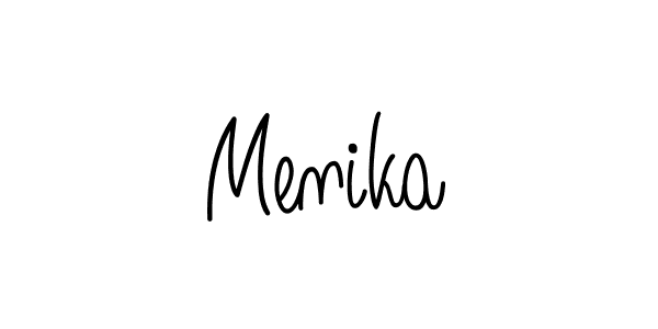 Use a signature maker to create a handwritten signature online. With this signature software, you can design (Angelique-Rose-font-FFP) your own signature for name Menika. Menika signature style 5 images and pictures png