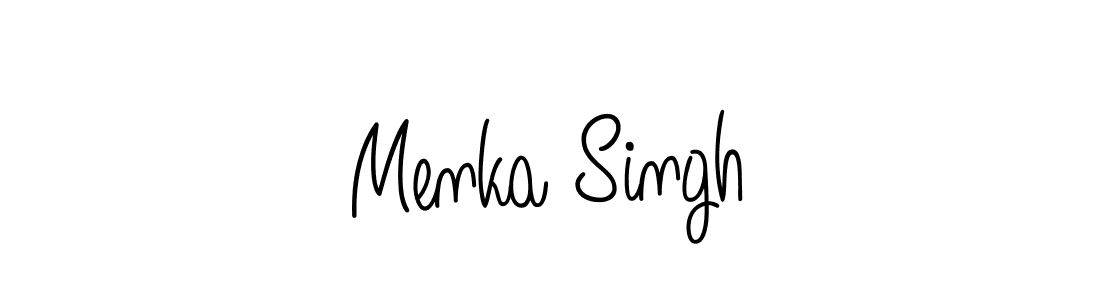 The best way (Angelique-Rose-font-FFP) to make a short signature is to pick only two or three words in your name. The name Menka Singh include a total of six letters. For converting this name. Menka Singh signature style 5 images and pictures png