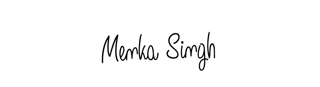 The best way (Angelique-Rose-font-FFP) to make a short signature is to pick only two or three words in your name. The name Menka Singh include a total of six letters. For converting this name. Menka Singh signature style 5 images and pictures png