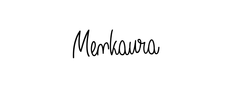 Make a beautiful signature design for name Menkaura. With this signature (Angelique-Rose-font-FFP) style, you can create a handwritten signature for free. Menkaura signature style 5 images and pictures png