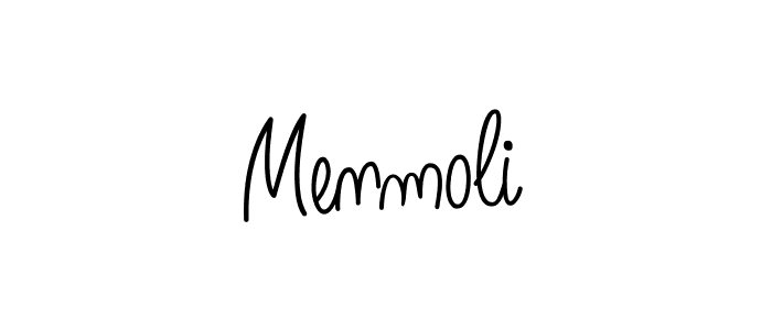 Menmoli stylish signature style. Best Handwritten Sign (Angelique-Rose-font-FFP) for my name. Handwritten Signature Collection Ideas for my name Menmoli. Menmoli signature style 5 images and pictures png