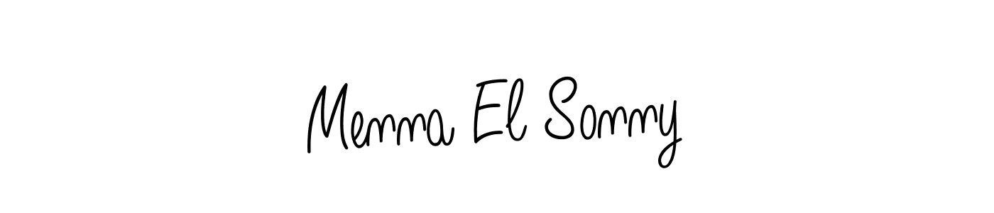 Make a beautiful signature design for name Menna El Sonny. With this signature (Angelique-Rose-font-FFP) style, you can create a handwritten signature for free. Menna El Sonny signature style 5 images and pictures png