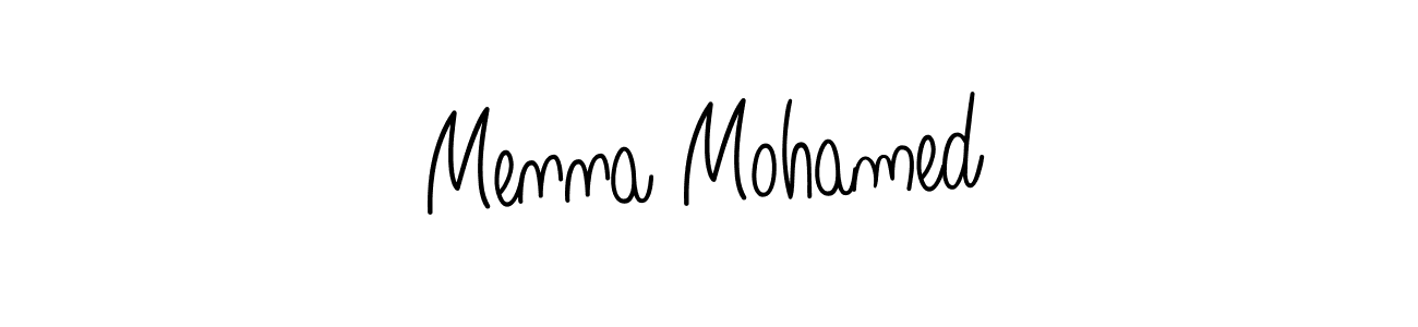 How to make Menna Mohamed name signature. Use Angelique-Rose-font-FFP style for creating short signs online. This is the latest handwritten sign. Menna Mohamed signature style 5 images and pictures png