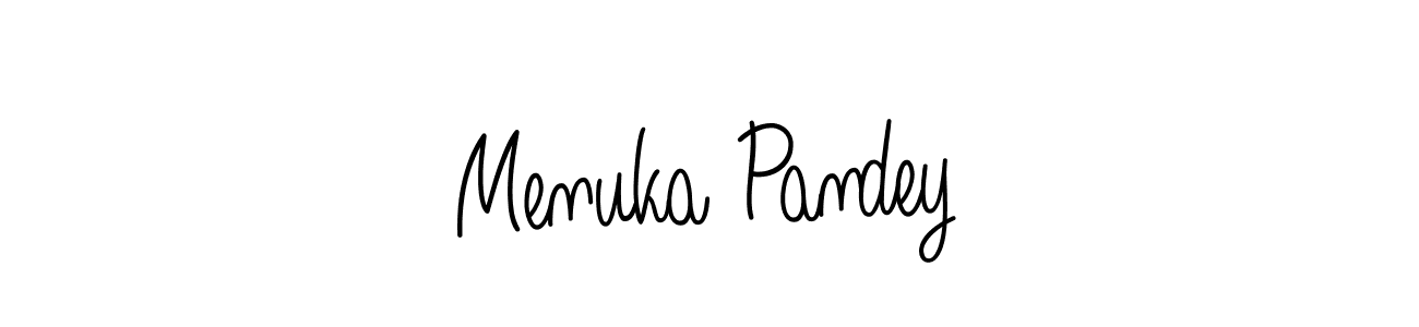 Make a beautiful signature design for name Menuka Pandey. With this signature (Angelique-Rose-font-FFP) style, you can create a handwritten signature for free. Menuka Pandey signature style 5 images and pictures png