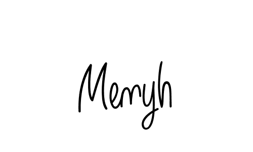 Menyh stylish signature style. Best Handwritten Sign (Angelique-Rose-font-FFP) for my name. Handwritten Signature Collection Ideas for my name Menyh. Menyh signature style 5 images and pictures png