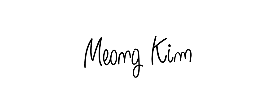 Use a signature maker to create a handwritten signature online. With this signature software, you can design (Angelique-Rose-font-FFP) your own signature for name Meong Kim. Meong Kim signature style 5 images and pictures png