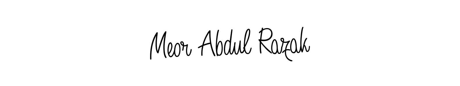 The best way (Angelique-Rose-font-FFP) to make a short signature is to pick only two or three words in your name. The name Meor Abdul Razak include a total of six letters. For converting this name. Meor Abdul Razak signature style 5 images and pictures png