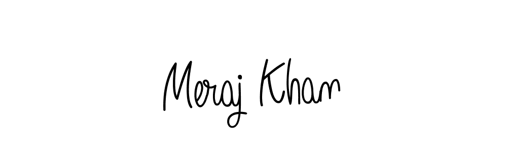 Make a beautiful signature design for name Meraj Khan. With this signature (Angelique-Rose-font-FFP) style, you can create a handwritten signature for free. Meraj Khan signature style 5 images and pictures png