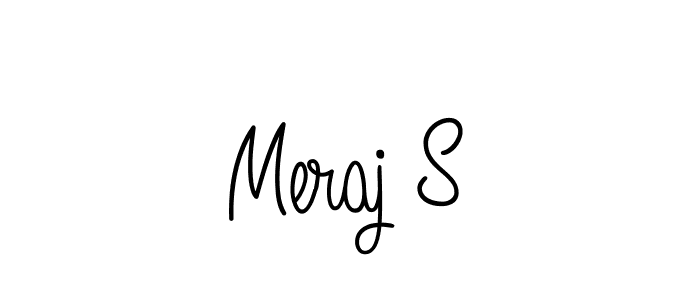 How to make Meraj S name signature. Use Angelique-Rose-font-FFP style for creating short signs online. This is the latest handwritten sign. Meraj S signature style 5 images and pictures png