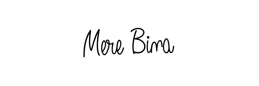Make a beautiful signature design for name Mere Bina. With this signature (Angelique-Rose-font-FFP) style, you can create a handwritten signature for free. Mere Bina signature style 5 images and pictures png