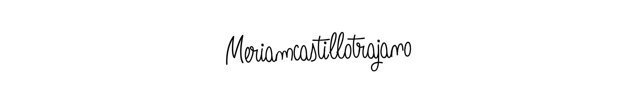 if you are searching for the best signature style for your name Meriamcastillotrajano. so please give up your signature search. here we have designed multiple signature styles  using Angelique-Rose-font-FFP. Meriamcastillotrajano signature style 5 images and pictures png