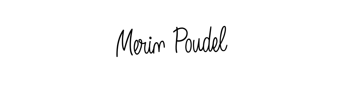 How to make Merin Poudel signature? Angelique-Rose-font-FFP is a professional autograph style. Create handwritten signature for Merin Poudel name. Merin Poudel signature style 5 images and pictures png