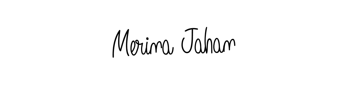 How to make Merina Jahan name signature. Use Angelique-Rose-font-FFP style for creating short signs online. This is the latest handwritten sign. Merina Jahan signature style 5 images and pictures png