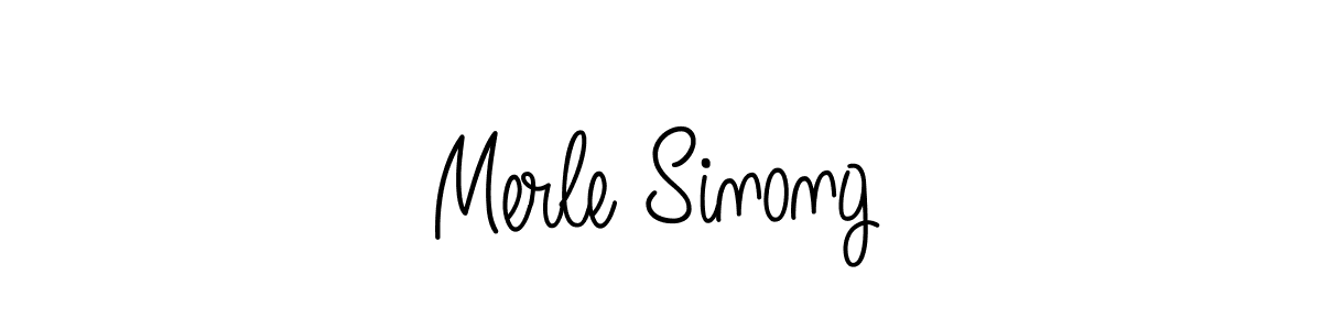 The best way (Angelique-Rose-font-FFP) to make a short signature is to pick only two or three words in your name. The name Merle Sinong include a total of six letters. For converting this name. Merle Sinong signature style 5 images and pictures png