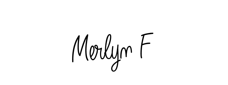 You should practise on your own different ways (Angelique-Rose-font-FFP) to write your name (Merlyn F) in signature. don't let someone else do it for you. Merlyn F signature style 5 images and pictures png