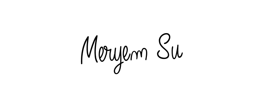 You should practise on your own different ways (Angelique-Rose-font-FFP) to write your name (Meryem Su) in signature. don't let someone else do it for you. Meryem Su signature style 5 images and pictures png