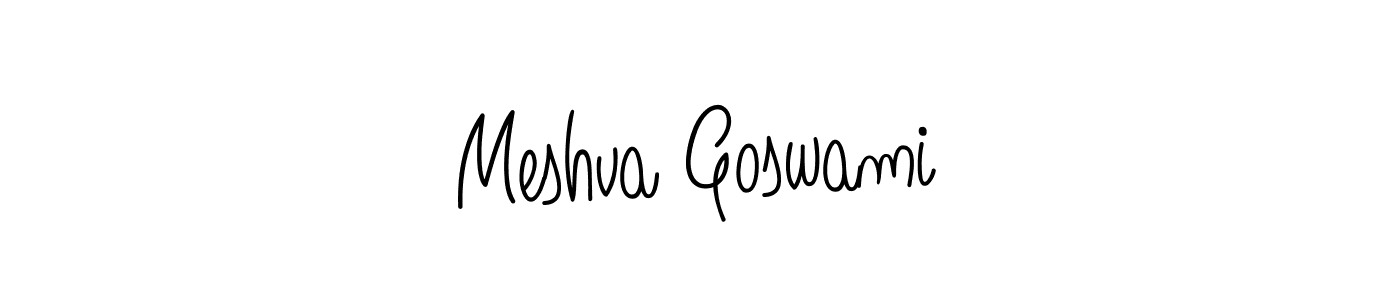 Meshva Goswami stylish signature style. Best Handwritten Sign (Angelique-Rose-font-FFP) for my name. Handwritten Signature Collection Ideas for my name Meshva Goswami. Meshva Goswami signature style 5 images and pictures png