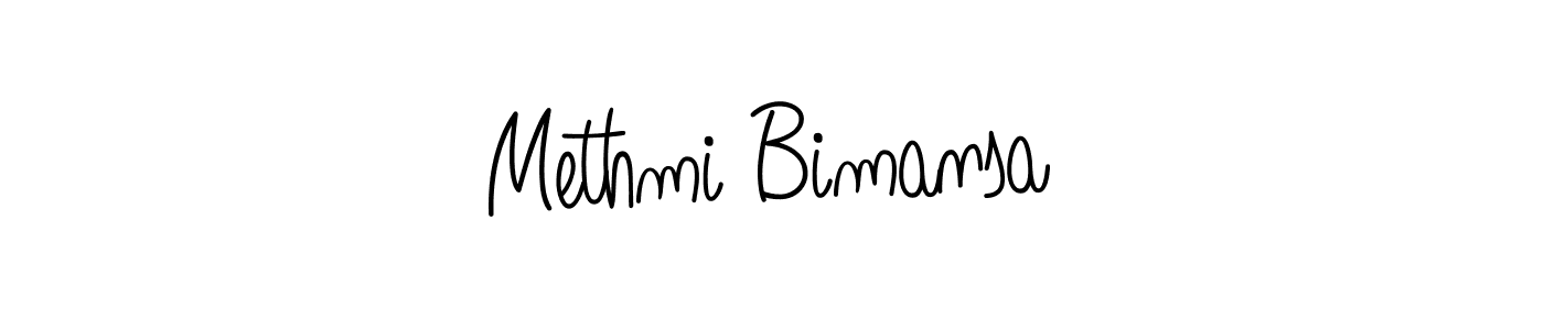 You should practise on your own different ways (Angelique-Rose-font-FFP) to write your name (Methmi Bimansa) in signature. don't let someone else do it for you. Methmi Bimansa signature style 5 images and pictures png