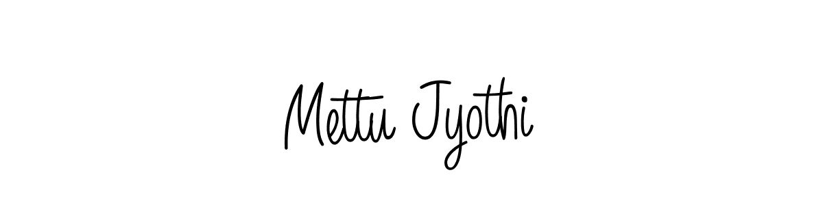 Make a beautiful signature design for name Mettu Jyothi. With this signature (Angelique-Rose-font-FFP) style, you can create a handwritten signature for free. Mettu Jyothi signature style 5 images and pictures png