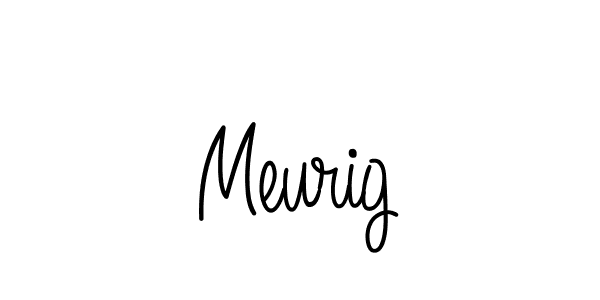 How to make Meurig name signature. Use Angelique-Rose-font-FFP style for creating short signs online. This is the latest handwritten sign. Meurig signature style 5 images and pictures png