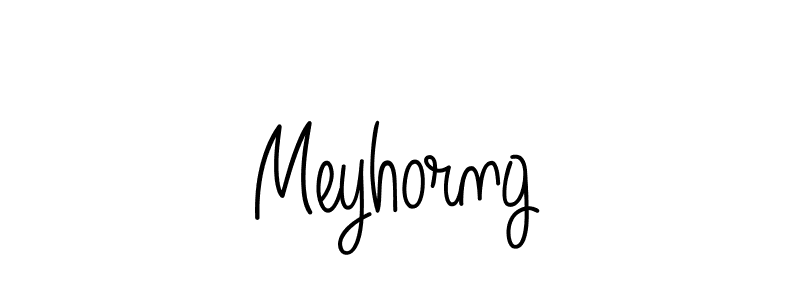 You should practise on your own different ways (Angelique-Rose-font-FFP) to write your name (Meyhorng) in signature. don't let someone else do it for you. Meyhorng signature style 5 images and pictures png