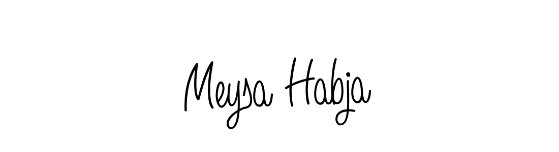 Check out images of Autograph of Meysa Habja name. Actor Meysa Habja Signature Style. Angelique-Rose-font-FFP is a professional sign style online. Meysa Habja signature style 5 images and pictures png