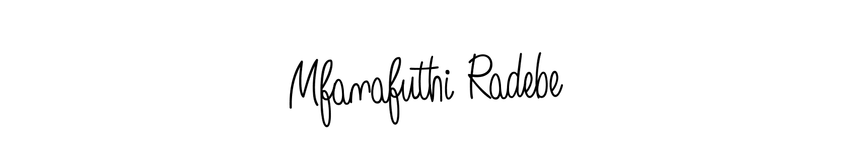 Make a beautiful signature design for name Mfanafuthi Radebe. With this signature (Angelique-Rose-font-FFP) style, you can create a handwritten signature for free. Mfanafuthi Radebe signature style 5 images and pictures png