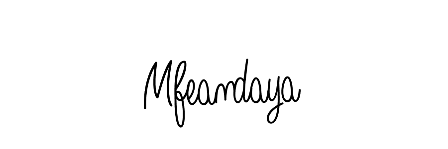 Make a beautiful signature design for name Mfeandaya. With this signature (Angelique-Rose-font-FFP) style, you can create a handwritten signature for free. Mfeandaya signature style 5 images and pictures png