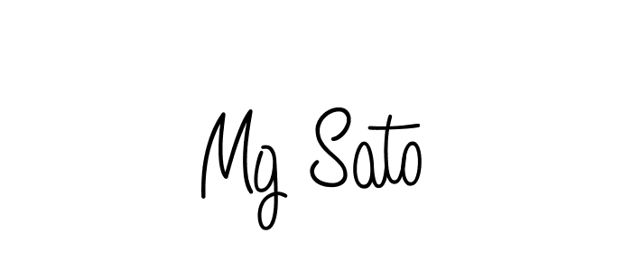 How to make Mg Sato name signature. Use Angelique-Rose-font-FFP style for creating short signs online. This is the latest handwritten sign. Mg Sato signature style 5 images and pictures png