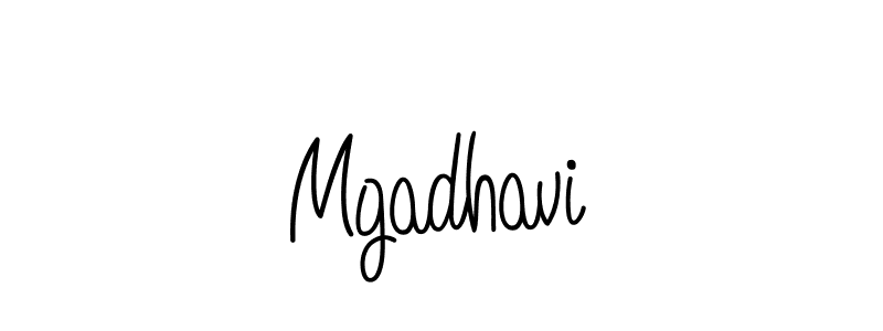 Make a beautiful signature design for name Mgadhavi. With this signature (Angelique-Rose-font-FFP) style, you can create a handwritten signature for free. Mgadhavi signature style 5 images and pictures png