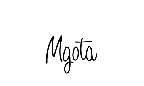 Use a signature maker to create a handwritten signature online. With this signature software, you can design (Angelique-Rose-font-FFP) your own signature for name Mgota. Mgota signature style 5 images and pictures png