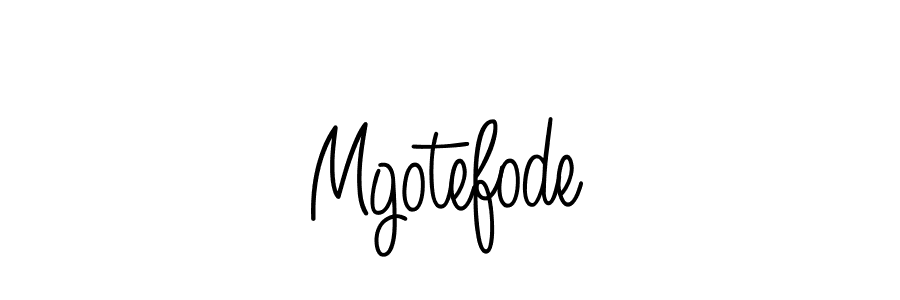 Use a signature maker to create a handwritten signature online. With this signature software, you can design (Angelique-Rose-font-FFP) your own signature for name Mgotefode. Mgotefode signature style 5 images and pictures png
