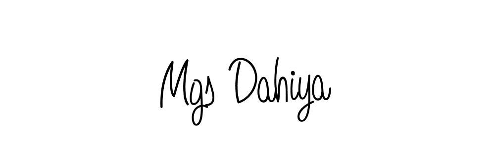 Make a beautiful signature design for name Mgs Dahiya. With this signature (Angelique-Rose-font-FFP) style, you can create a handwritten signature for free. Mgs Dahiya signature style 5 images and pictures png