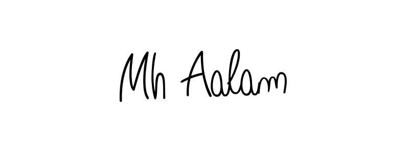 How to make Mh Aalam name signature. Use Angelique-Rose-font-FFP style for creating short signs online. This is the latest handwritten sign. Mh Aalam signature style 5 images and pictures png