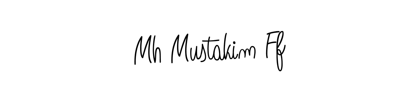 How to make Mh Mustakim Ff name signature. Use Angelique-Rose-font-FFP style for creating short signs online. This is the latest handwritten sign. Mh Mustakim Ff signature style 5 images and pictures png