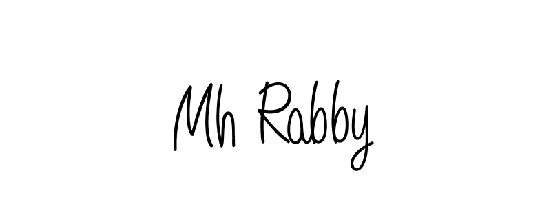 Create a beautiful signature design for name Mh Rabby. With this signature (Angelique-Rose-font-FFP) fonts, you can make a handwritten signature for free. Mh Rabby signature style 5 images and pictures png