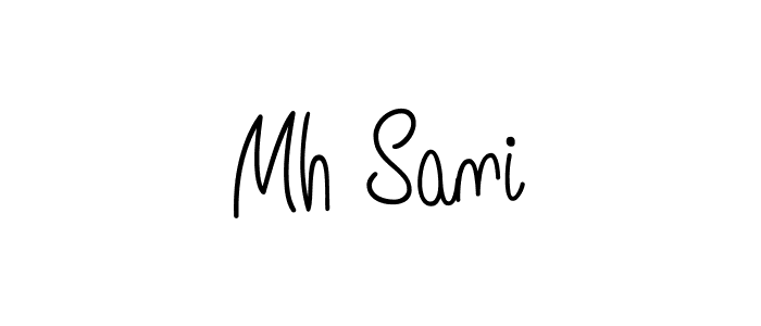 Make a beautiful signature design for name Mh Sani. With this signature (Angelique-Rose-font-FFP) style, you can create a handwritten signature for free. Mh Sani signature style 5 images and pictures png
