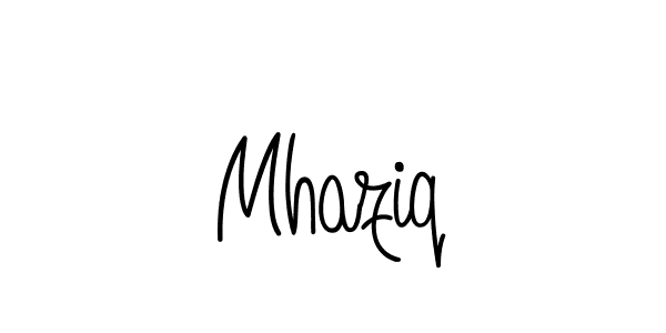 How to make Mhaziq name signature. Use Angelique-Rose-font-FFP style for creating short signs online. This is the latest handwritten sign. Mhaziq signature style 5 images and pictures png