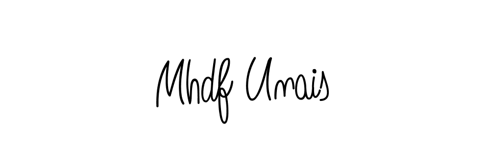 You should practise on your own different ways (Angelique-Rose-font-FFP) to write your name (Mhdf Unais) in signature. don't let someone else do it for you. Mhdf Unais signature style 5 images and pictures png