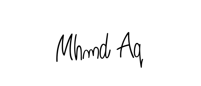 Use a signature maker to create a handwritten signature online. With this signature software, you can design (Angelique-Rose-font-FFP) your own signature for name Mhmd Aq. Mhmd Aq signature style 5 images and pictures png