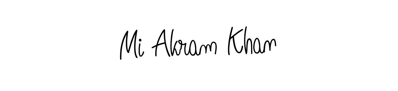 You should practise on your own different ways (Angelique-Rose-font-FFP) to write your name (Mi Akram Khan) in signature. don't let someone else do it for you. Mi Akram Khan signature style 5 images and pictures png
