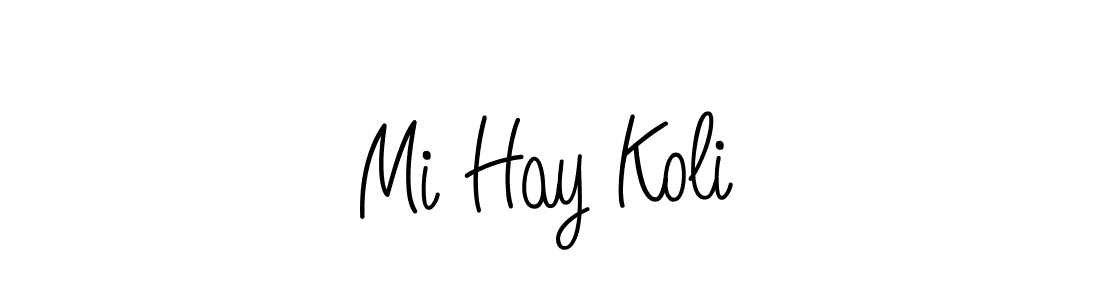 Also You can easily find your signature by using the search form. We will create Mi Hay Koli name handwritten signature images for you free of cost using Angelique-Rose-font-FFP sign style. Mi Hay Koli signature style 5 images and pictures png