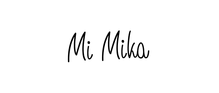 Use a signature maker to create a handwritten signature online. With this signature software, you can design (Angelique-Rose-font-FFP) your own signature for name Mi Mika. Mi Mika signature style 5 images and pictures png