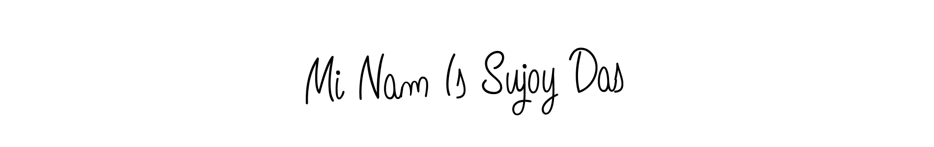 if you are searching for the best signature style for your name Mi Nam Is Sujoy Das. so please give up your signature search. here we have designed multiple signature styles  using Angelique-Rose-font-FFP. Mi Nam Is Sujoy Das signature style 5 images and pictures png