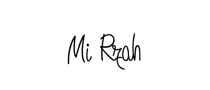 Make a beautiful signature design for name Mi Rzah. With this signature (Angelique-Rose-font-FFP) style, you can create a handwritten signature for free. Mi Rzah signature style 5 images and pictures png