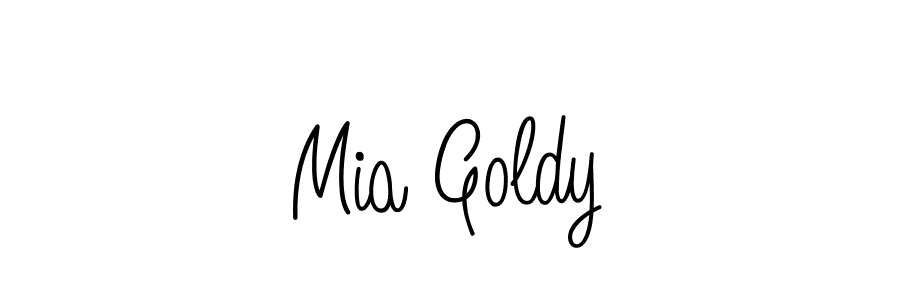 Make a beautiful signature design for name Mia Goldy. With this signature (Angelique-Rose-font-FFP) style, you can create a handwritten signature for free. Mia Goldy signature style 5 images and pictures png