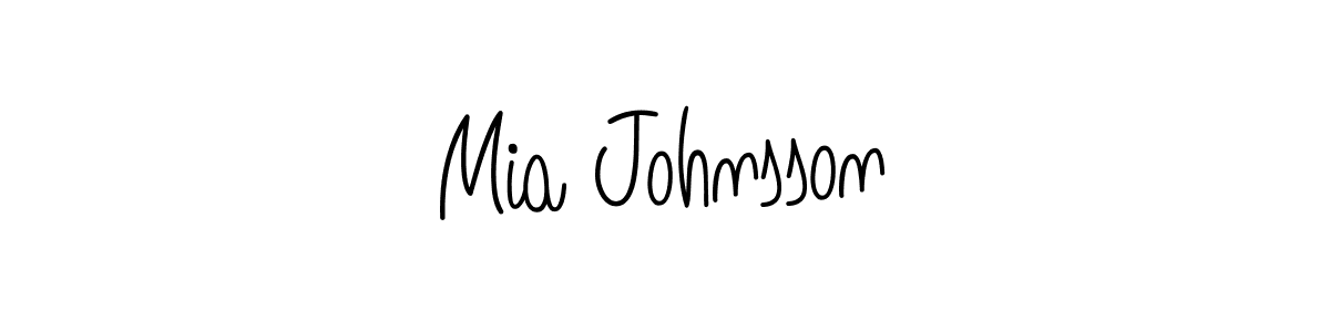 You should practise on your own different ways (Angelique-Rose-font-FFP) to write your name (Mia Johnsson) in signature. don't let someone else do it for you. Mia Johnsson signature style 5 images and pictures png